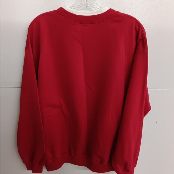 EUC Trilllogy XL Red Snowmen Winter Applique Rhinestone Sweatshirt - Picture 4 of 4